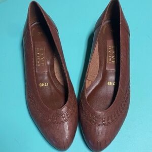 Vintage Rave Reviews Leather Chocolate Brown Ballet Flats 7M